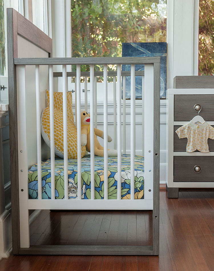 Shop the trend-setting mid century modern crib from the TRUE collection by Milk Street Baby.