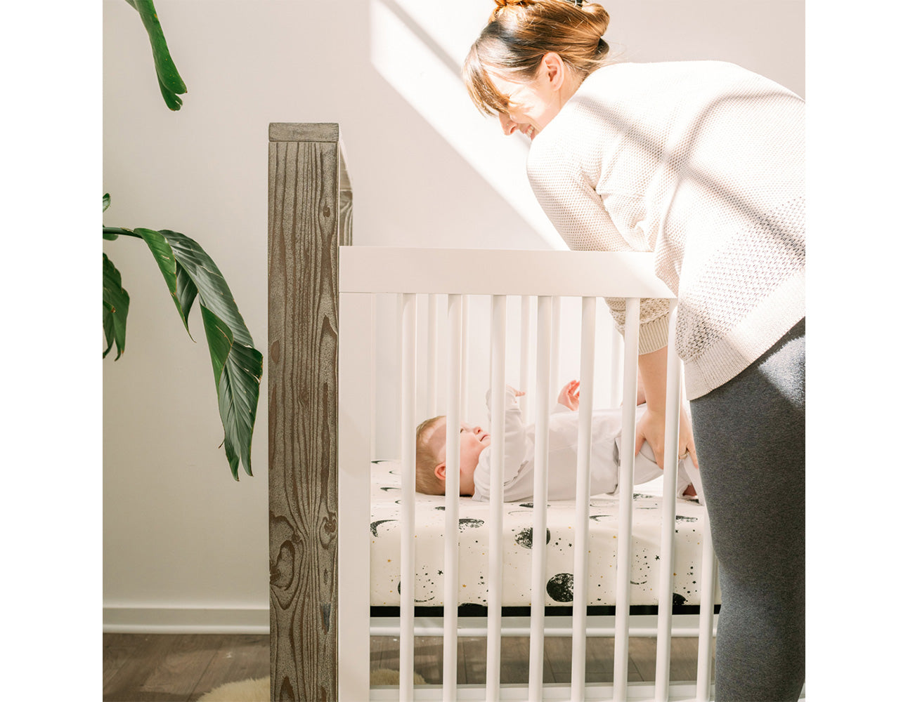This traditional crib boasts angular lines of deeply distressed Spruce with a cubist style, you will truly own a “one of a kind” piece of art!