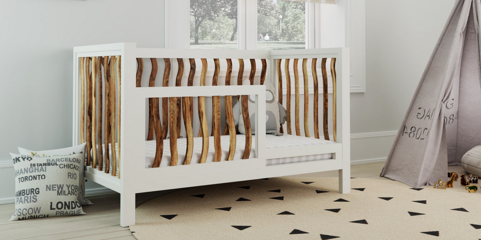 Modern Convertible Cribs 4 in 1 Cribs MILK STREET BABY Milk